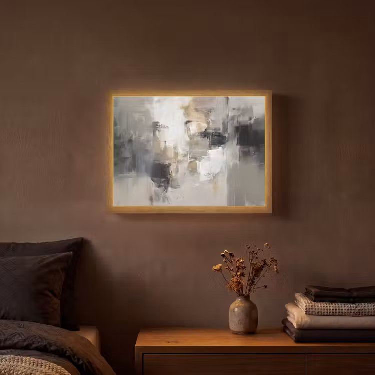 Lightbox - Wandlamp - Kleurenpalet - Penseelstreken - Beige - Nevelig — 3