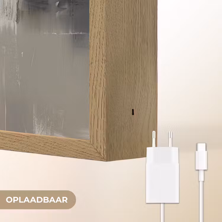 Lightbox - Wandlamp - Kleurenpalet - Penseelstreken - Beige - Nevelig — 7
