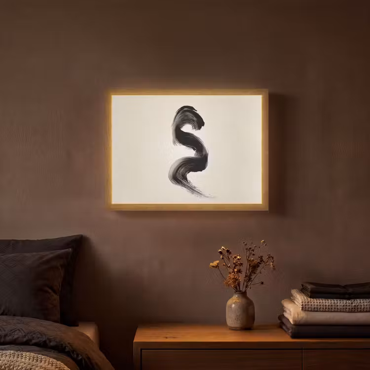 Lightbox - Wandlamp - Penseelstreek - Zwart - Minimalistisch — 3