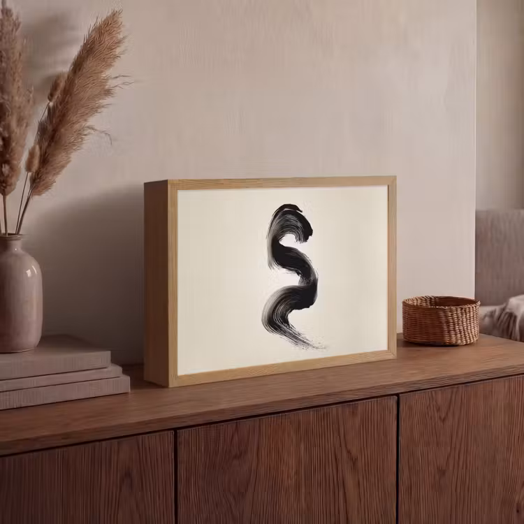 Lightbox - Wandlamp - Penseelstreek - Zwart - Minimalistisch — 4