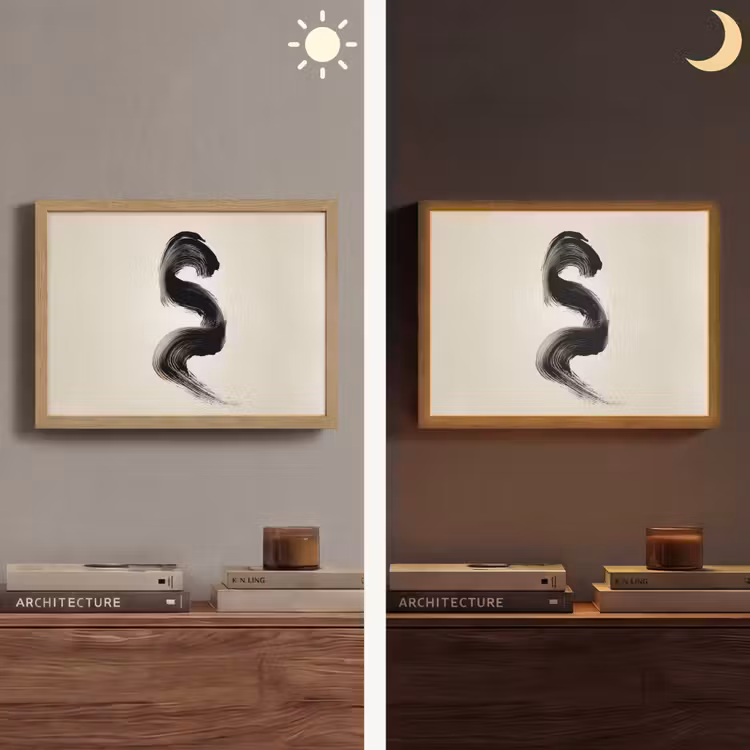 Lightbox - Wandlamp - Penseelstreek - Zwart - Minimalistisch — 6