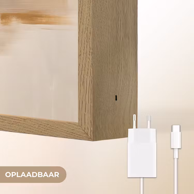 Lightbox - Wandlamp - Penseelstreken - Ruw - Abstract - Beige — 7