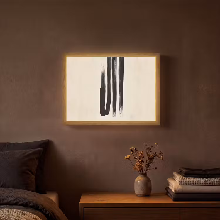 Lightbox - Wandlamp - Penseelstreken - Verticaal - Zwart — 3