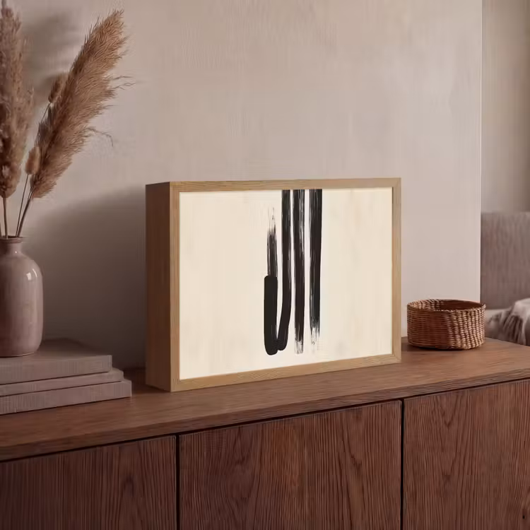 Lightbox - Wandlamp - Penseelstreken - Verticaal - Zwart — 4