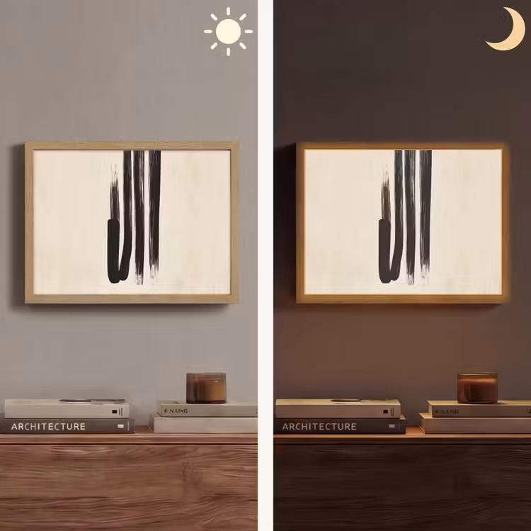 Lightbox - Wandlamp - Penseelstreken - Verticaal - Zwart — 6