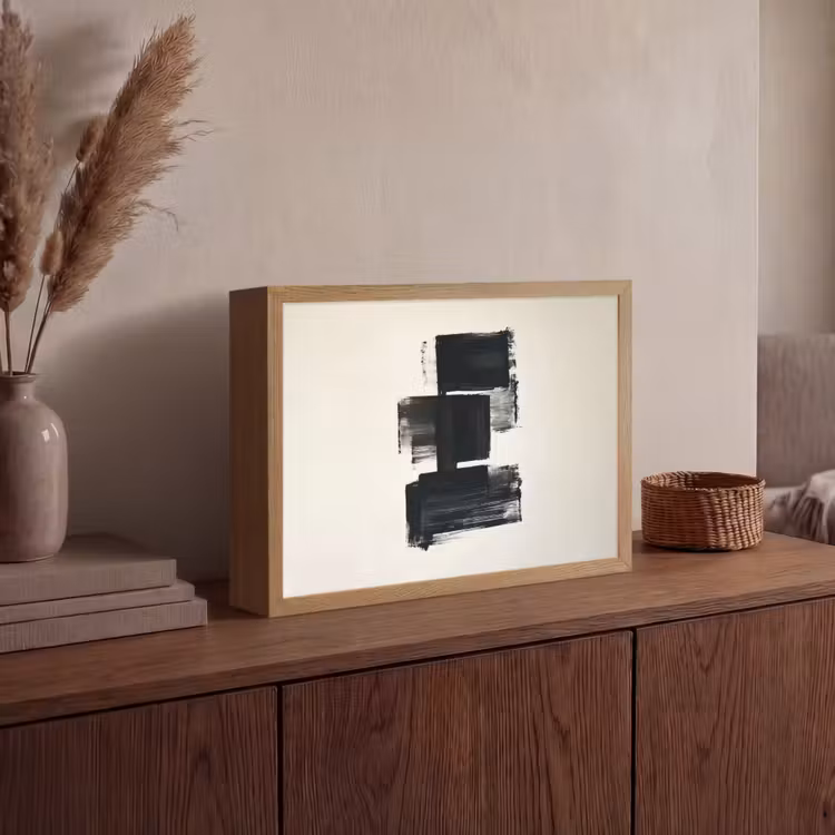 Lightbox - Wandlamp - Rechthoeken - Penseelstreken - Abstract - Zwart — 4