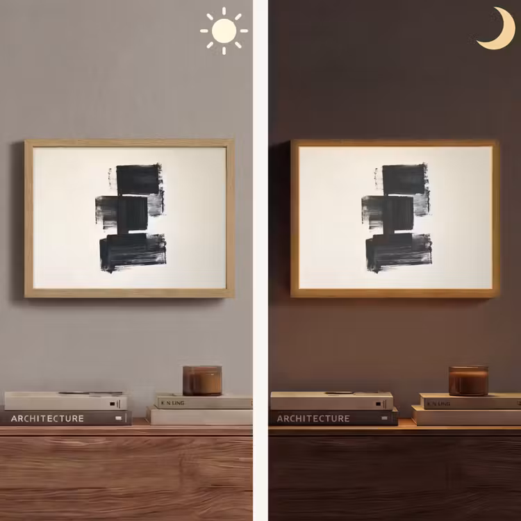 Lightbox - Wandlamp - Rechthoeken - Penseelstreken - Abstract - Zwart — 6