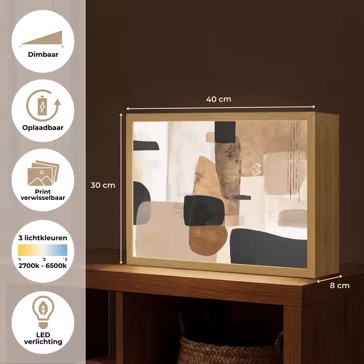 Lightbox - Wandlamp - Vlakken - Abstract - Zwart - Strepen — 10