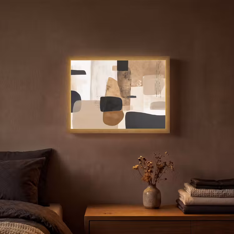 Lightbox - Wandlamp - Vlakken - Abstract - Zwart - Strepen — 3