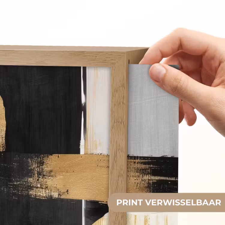 Lightbox - Wandlamp - Vormen - Penseelstreken - Abstract - Goud — 5