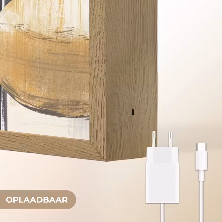 Lightbox - Wandlamp - Vormen - Penseelstreken - Abstract - Goud — 7