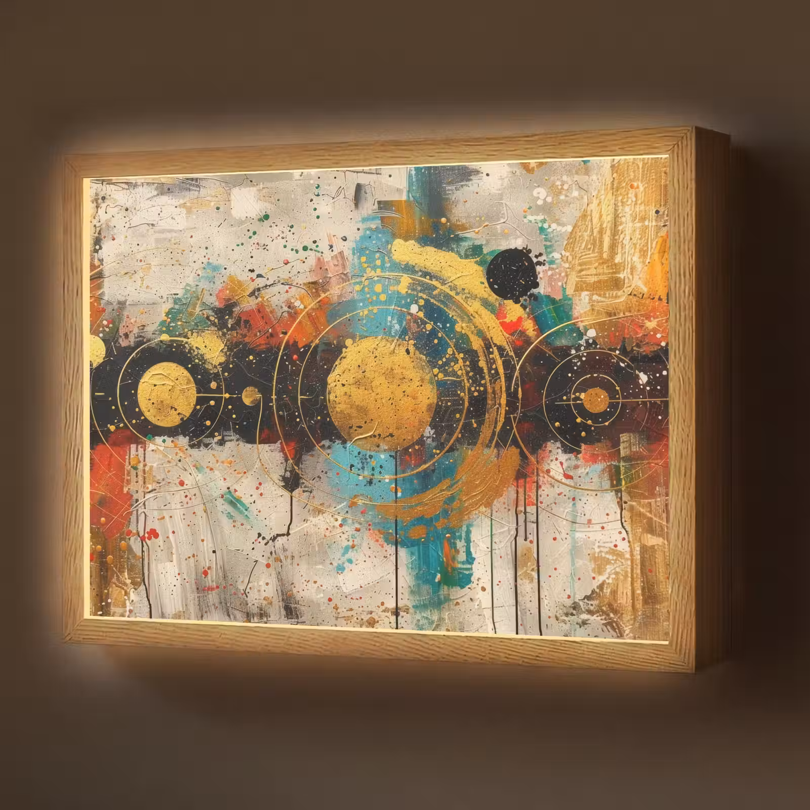 Lightbox - Wandlamp - Kunst - Abstract - Aesthetic - Goud — 1