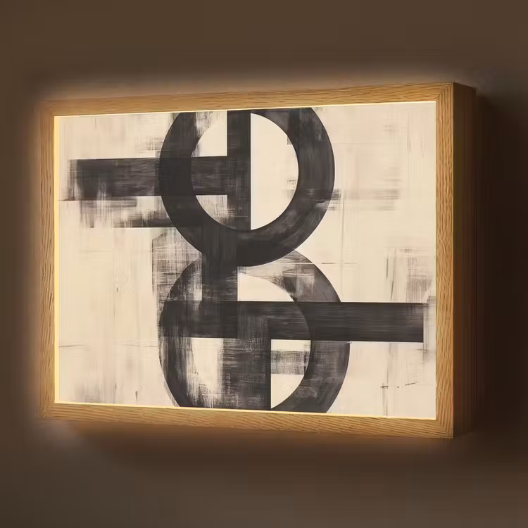 Lightbox - Wandlamp - Cirkels - Balken - Zwart - Abstract — 1