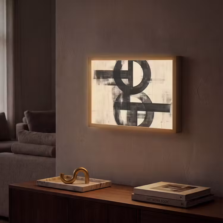 Lightbox - Wandlamp - Cirkels - Balken - Zwart - Abstract — 2