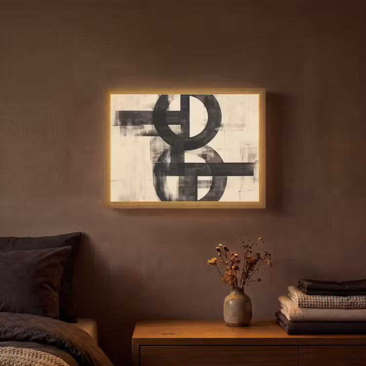 Lightbox - Wandlamp - Cirkels - Balken - Zwart - Abstract — 3