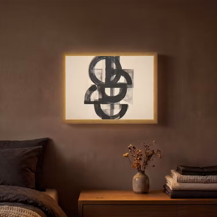 Lightbox - Wandlamp - Cirkels - Lijnen - Vormen - Zwart — 3