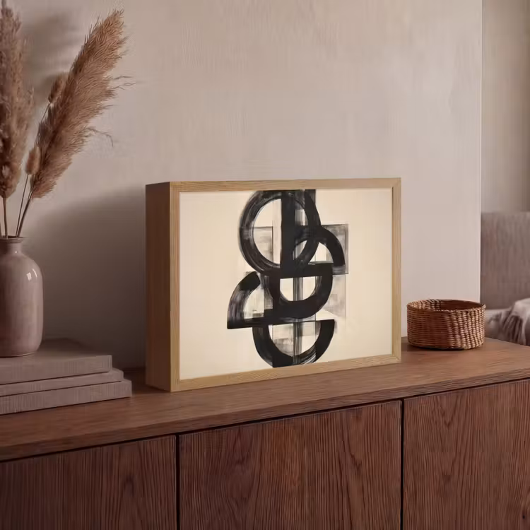 Lightbox - Wandlamp - Cirkels - Lijnen - Vormen - Zwart — 4