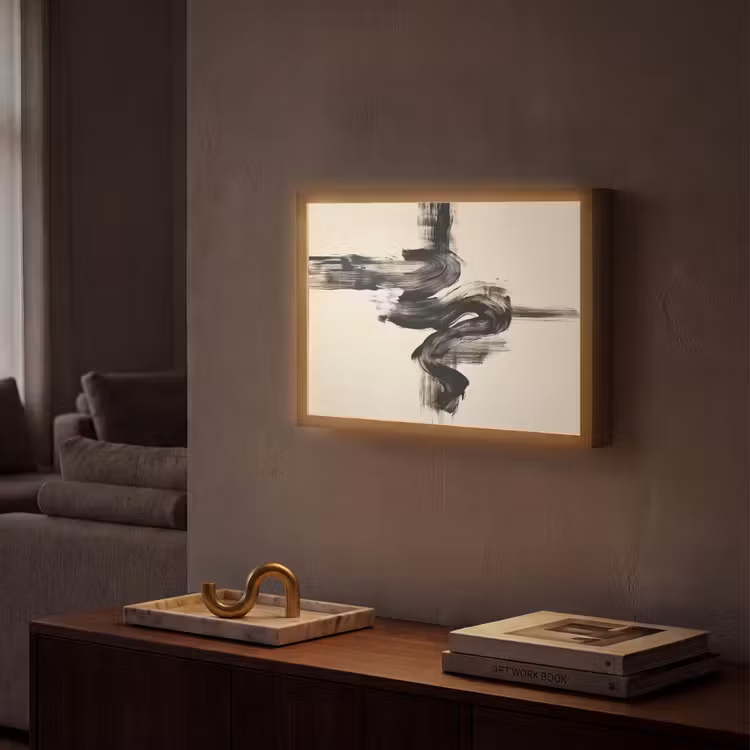 Lightbox - Wandlamp - Golven - Penseelstreken - Beige - Minimalistisch — 2