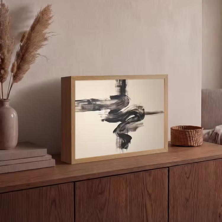 Lightbox - Wandlamp - Golven - Penseelstreken - Beige - Minimalistisch — 4