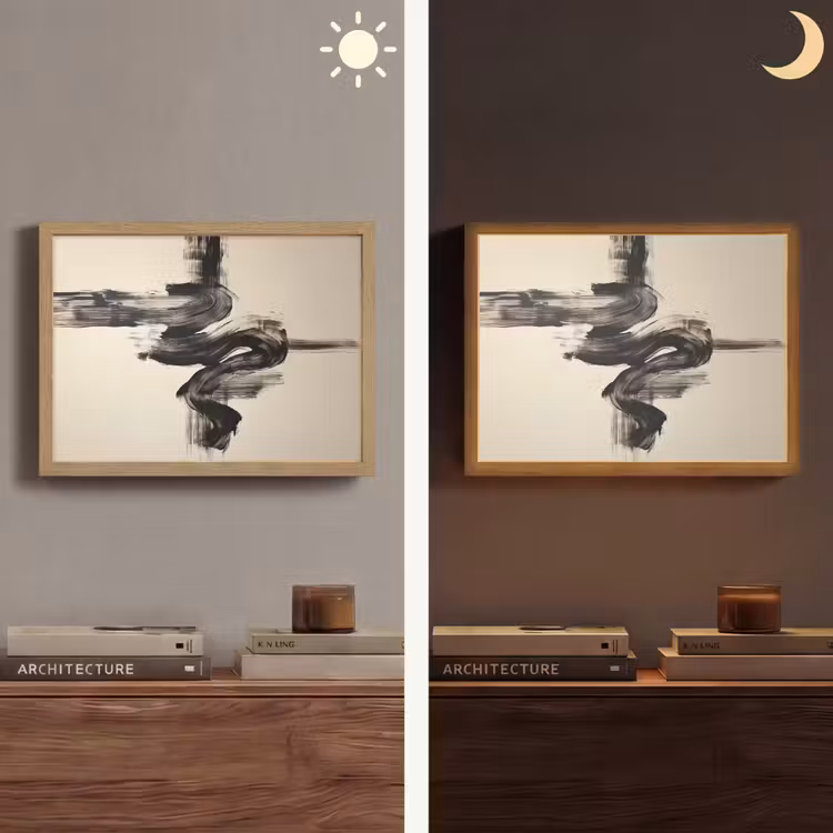 Lightbox - Wandlamp - Golven - Penseelstreken - Beige - Minimalistisch — 6