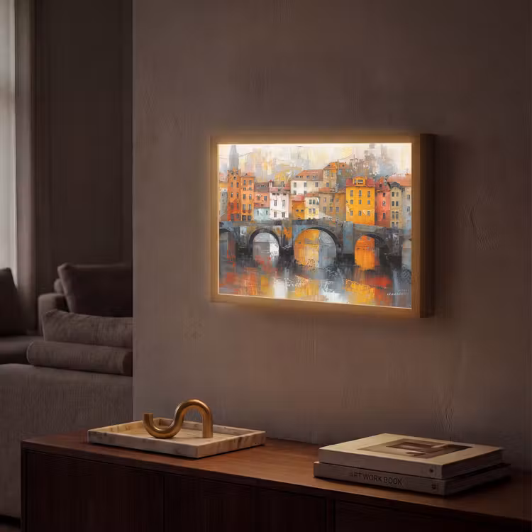 Lightbox - Wandlamp - Gracht - Huizen - Kunst - Art — 2