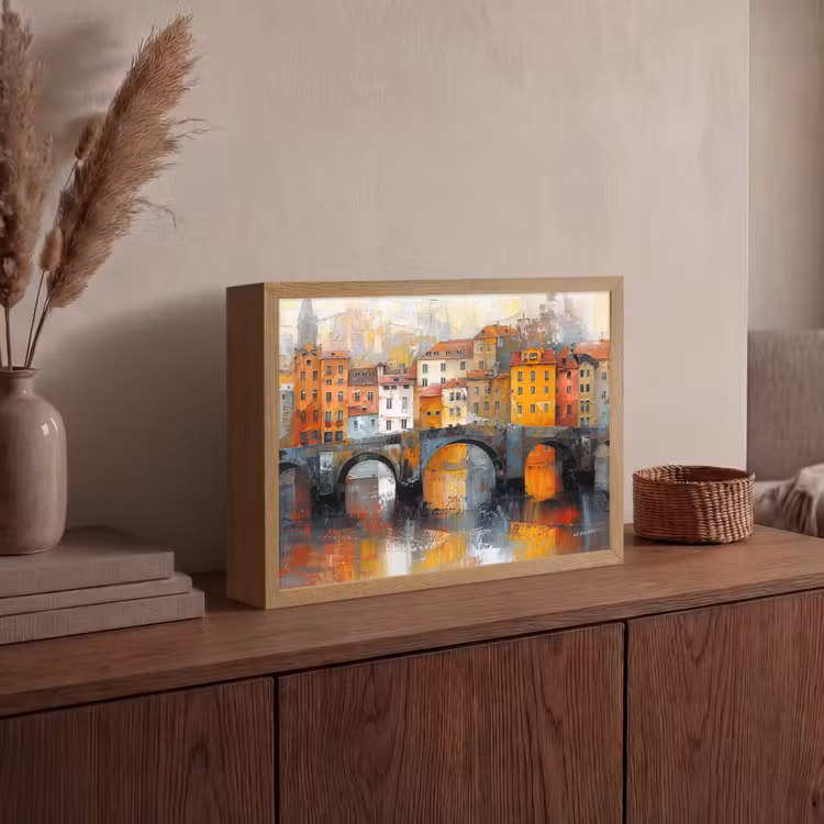Lightbox - Wandlamp - Gracht - Huizen - Kunst - Art — 4