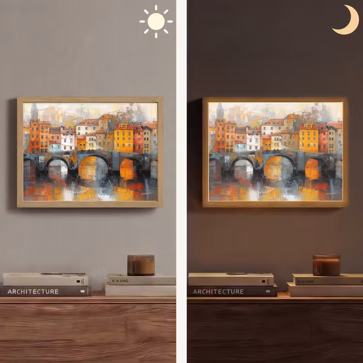 Lightbox - Wandlamp - Gracht - Huizen - Kunst - Art — 6
