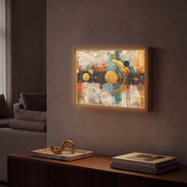 Lightbox - Wandlamp - Kunst - Abstract - Aesthetic - Goud — 2