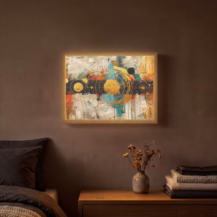 Lightbox - Wandlamp - Kunst - Abstract - Aesthetic - Goud — 3