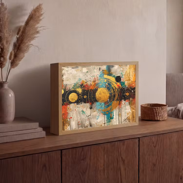 Lightbox - Wandlamp - Kunst - Abstract - Aesthetic - Goud — 4