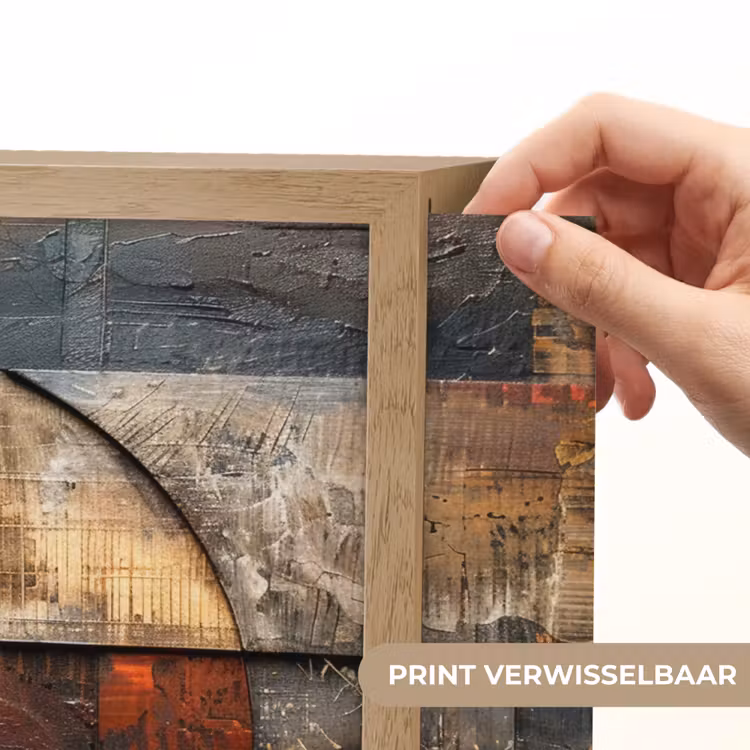 Lightbox - Wandlamp - Kunst - Bruin - Abstract - Hout motief — 5