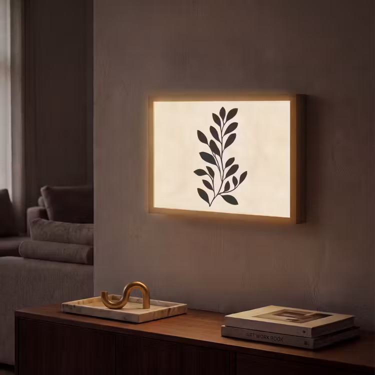 Lightbox - Wandlamp - Minimalistisch - Tak - Bladeren - Zwart — 2