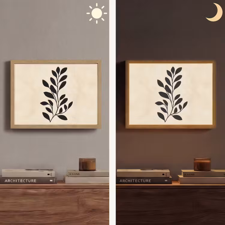 Lightbox - Wandlamp - Minimalistisch - Tak - Bladeren - Zwart — 6