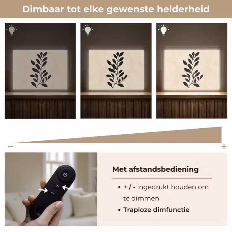Lightbox - Wandlamp - Minimalistisch - Tak - Bladeren - Zwart — 9