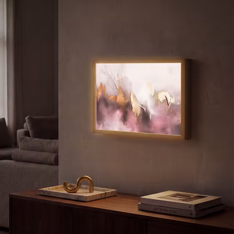 Lightbox - Wandlamp - Paars - Abstract - Verf - Goud — 2