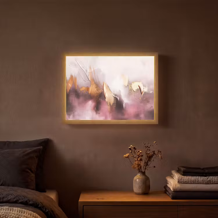 Lightbox - Wandlamp - Paars - Abstract - Verf - Goud — 3