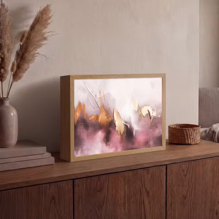 Lightbox - Wandlamp - Paars - Abstract - Verf - Goud — 4
