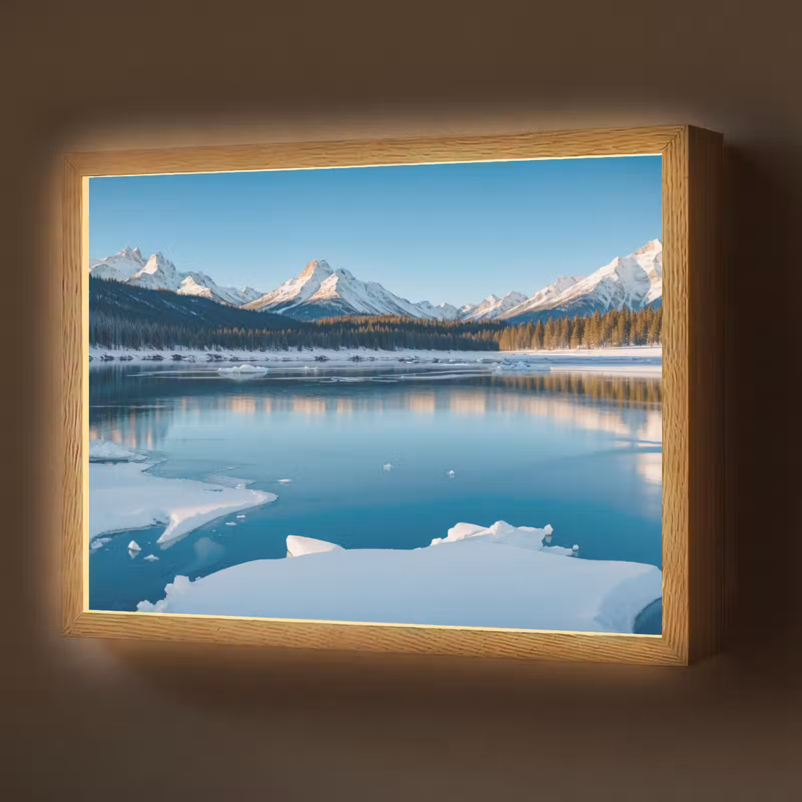 Lightbox - Wandlamp - Landschap - Winter - Meer - Bergen - Uitzicht - IJs — 1