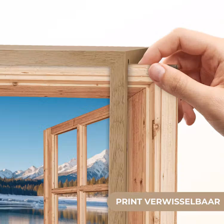 Lightbox - Wandlamp - Doorkijk - Landschap - Winter - Meer - Bergen - Uitzicht — 5