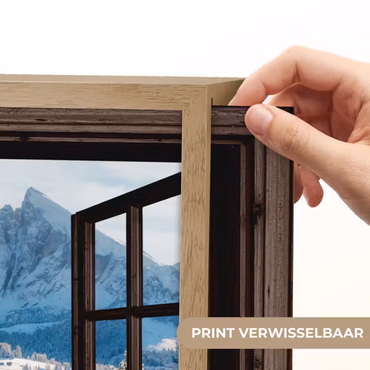 Lightbox - Wandlamp - Doorkijk - Winter - Landschap - Huisje - Bergen — 5