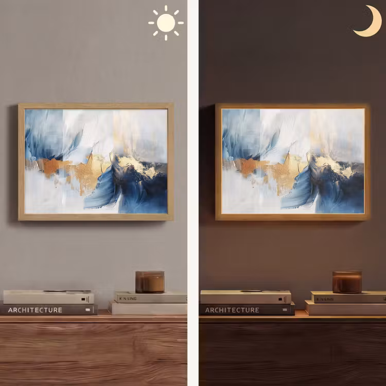Lightbox - Wandlamp - Goud - Blauw - Verf - Kunst - Modern — 6