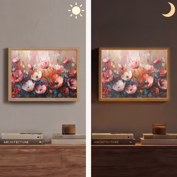 Lightbox - Wandlamp - Klaprozen - Roze - Bloemen - Botanisch - Kunst — 6
