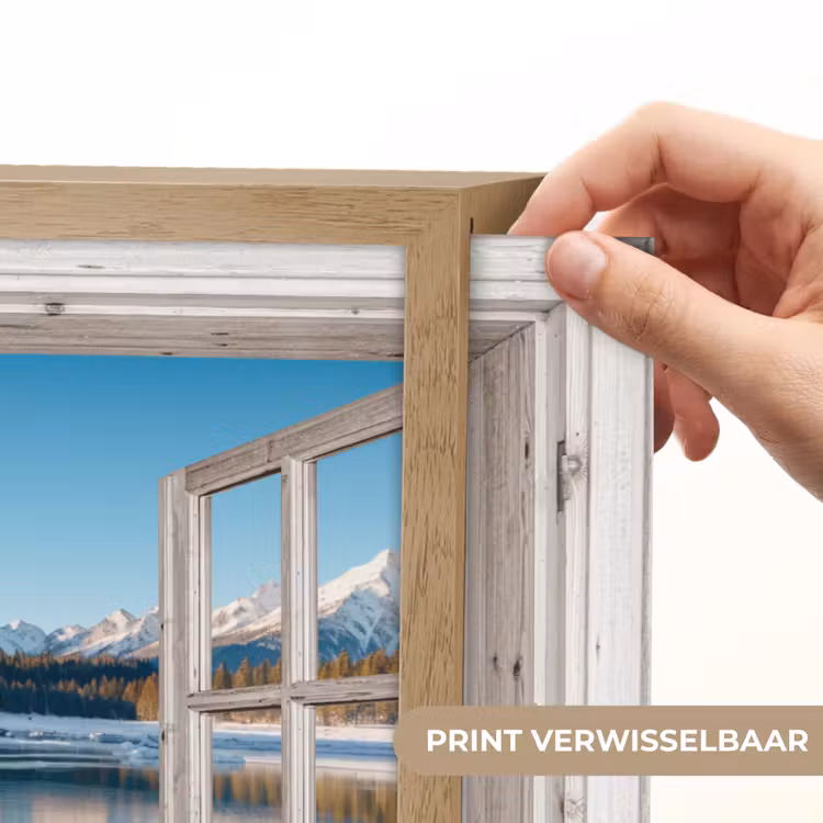 Lightbox - Wandlamp - Landschap - Winter - Meer - Bergen - Uitzicht - Doorkijk - Licht — 5