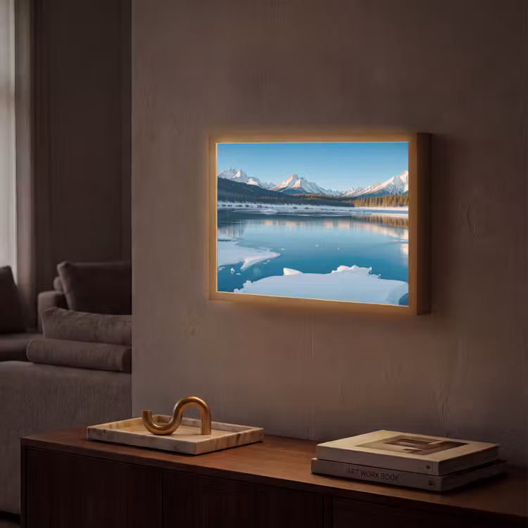 Lightbox - Wandlamp - Landschap - Winter - Meer - Bergen - Uitzicht - IJs — 2