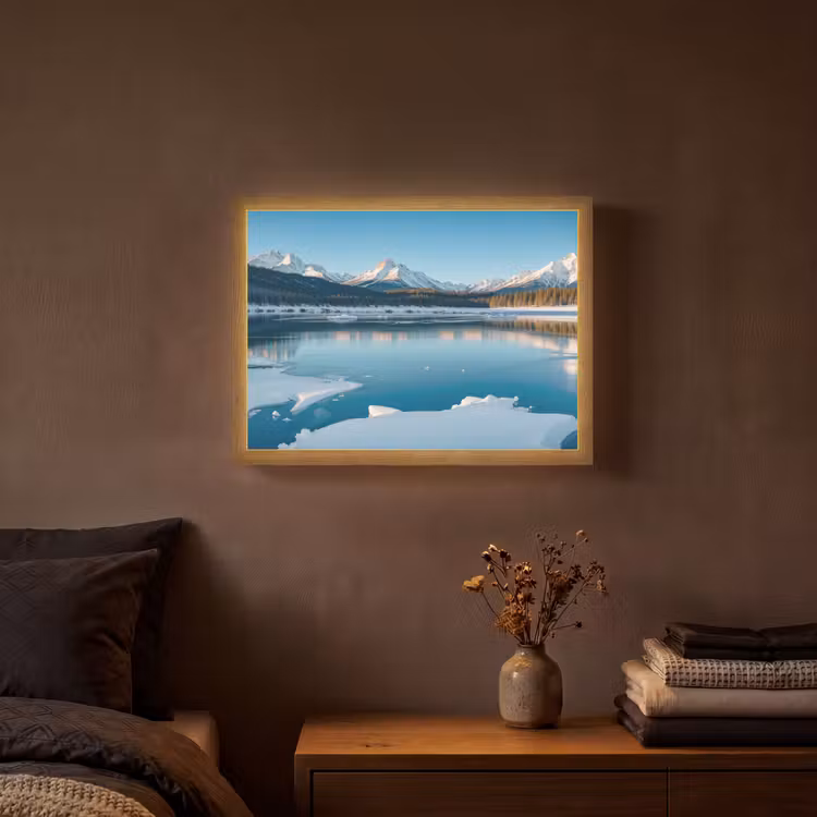 Lightbox - Wandlamp - Landschap - Winter - Meer - Bergen - Uitzicht - IJs — 3