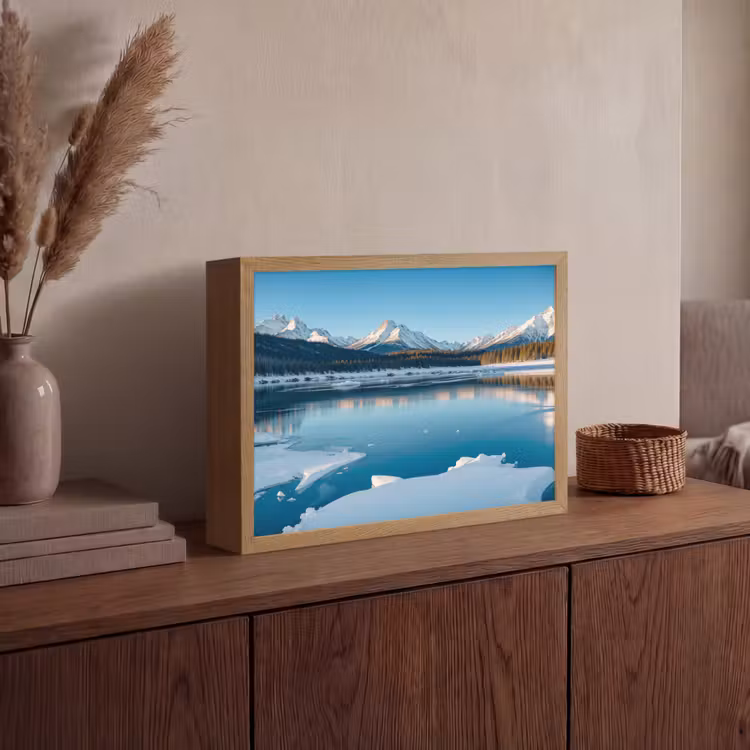 Lightbox - Wandlamp - Landschap - Winter - Meer - Bergen - Uitzicht - IJs — 4