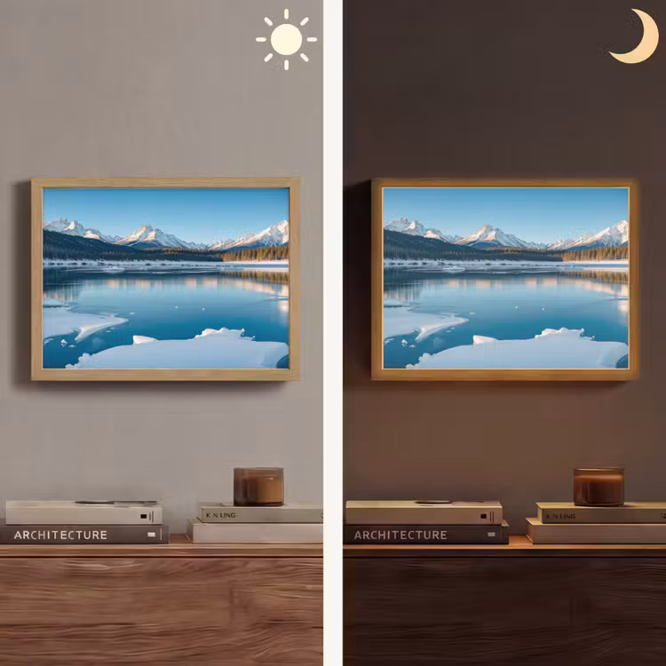 Lightbox - Wandlamp - Landschap - Winter - Meer - Bergen - Uitzicht - IJs — 6