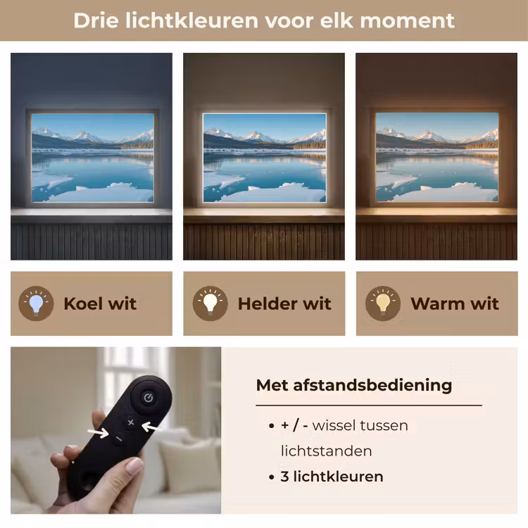 Lightbox - Wandlamp - Landschap - Winter - Meer - Bergen - Uitzicht - IJs — 8
