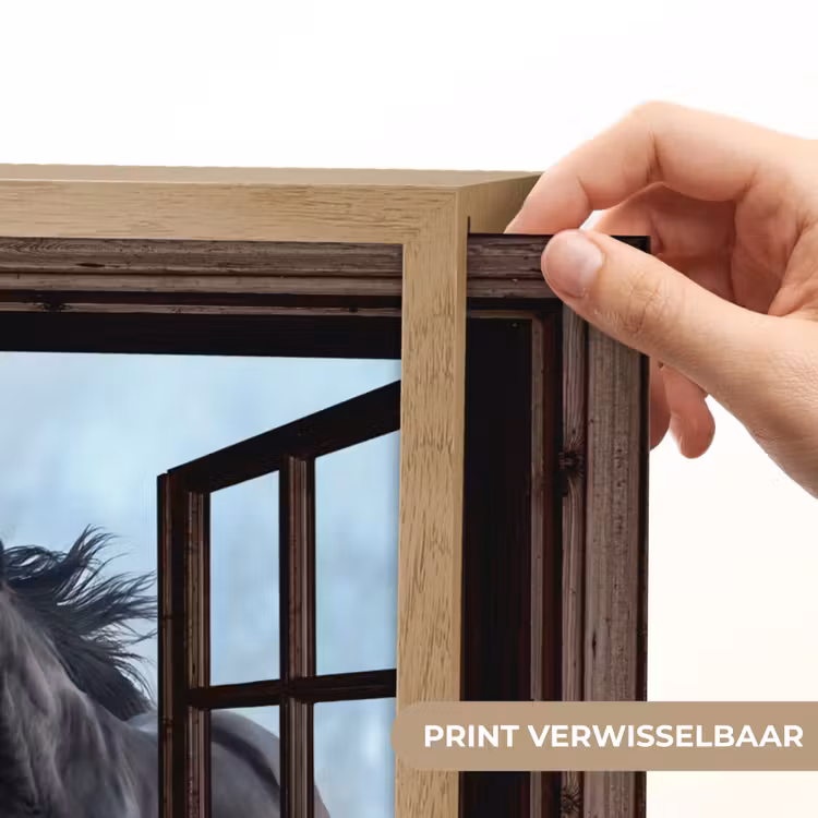 Lightbox - Wandlamp - Paarden - Winter - Dieren - Natuur - Doorkijk — 5