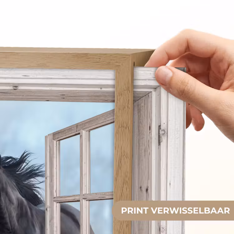 Lightbox - Wandlamp - Doorkijk - Paarden - Winter - Dieren - Natuur - Wit — 5